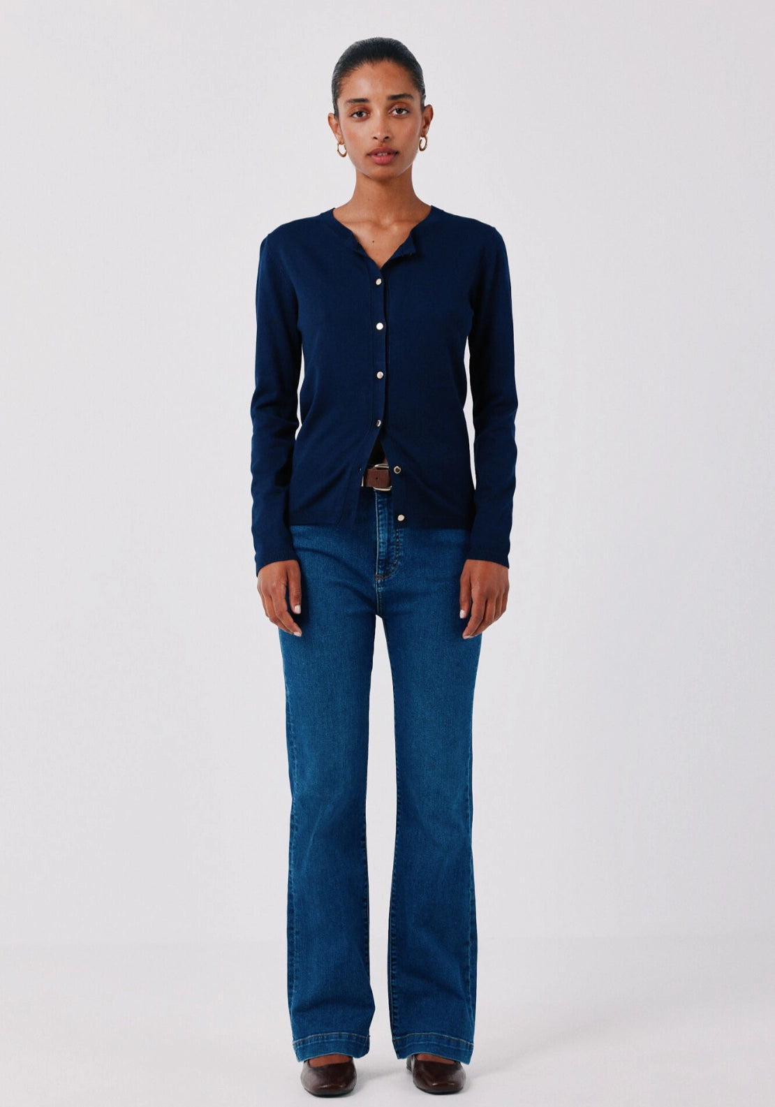 Basic Knit Cardigan - Navy