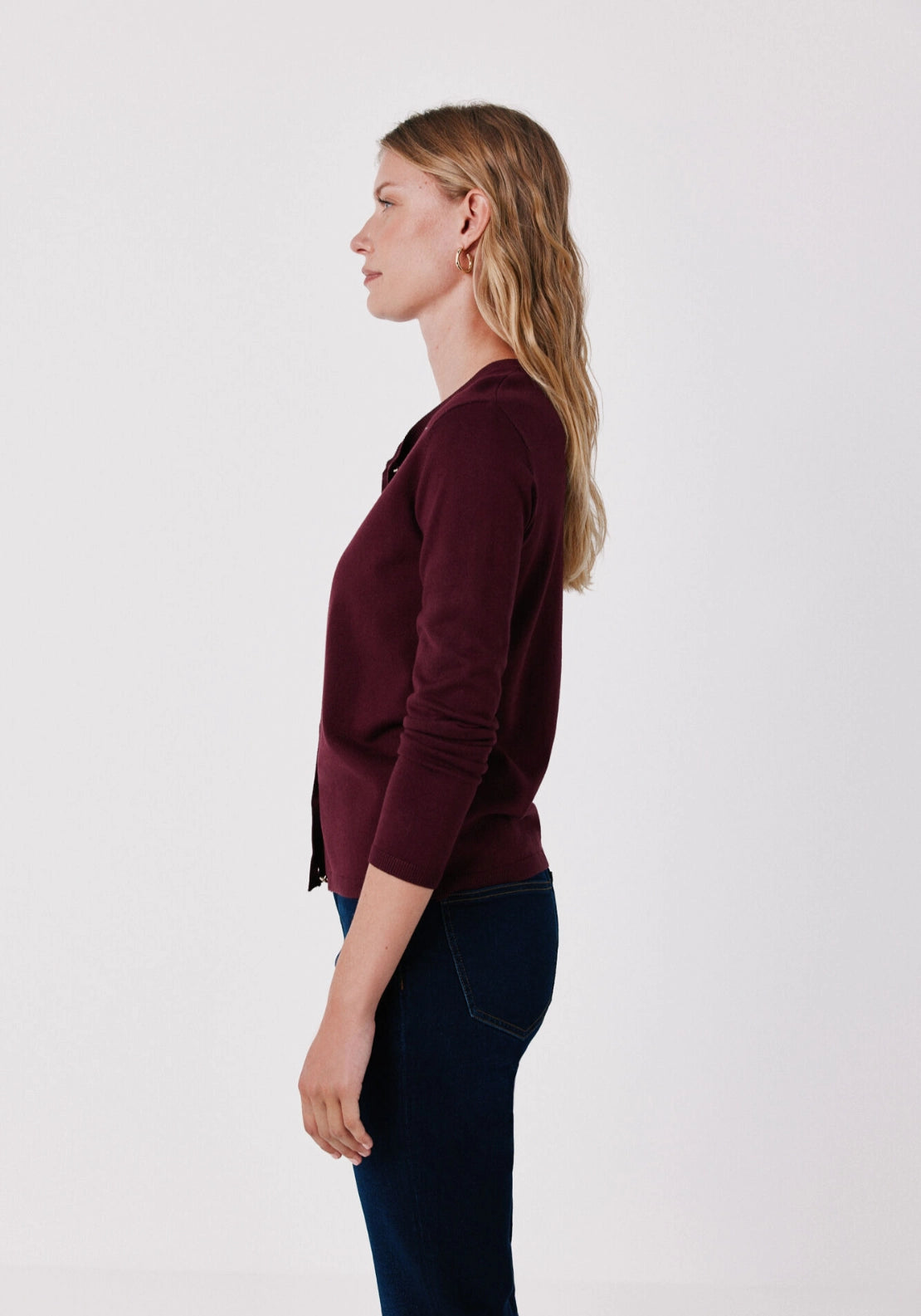 Basic Knit Cardigan - Red