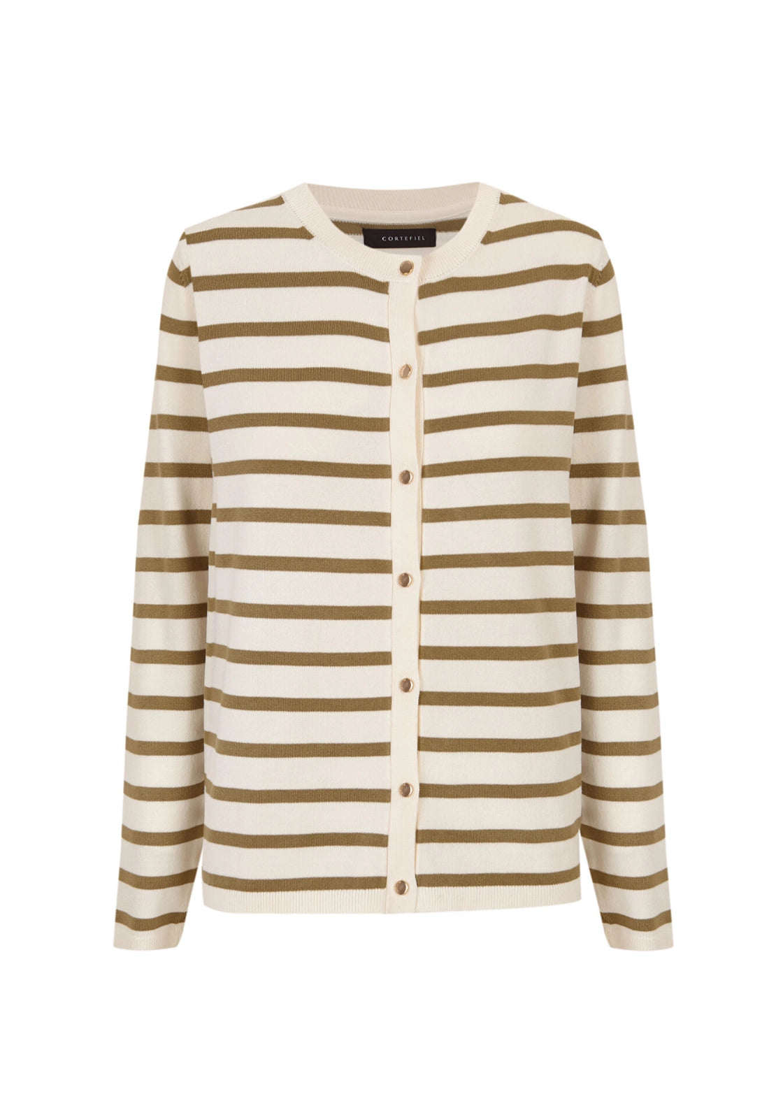 Striped Knit Cardigan - Cream