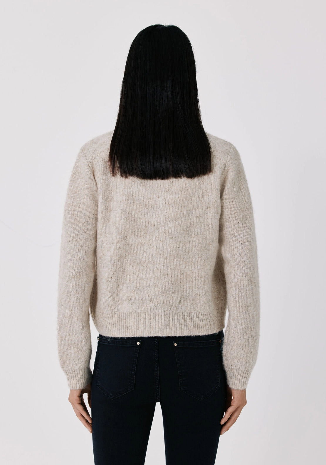 Cortefiel Metallic Knit Button Front Cardigan - Ivory 2 Shaws Department Stores