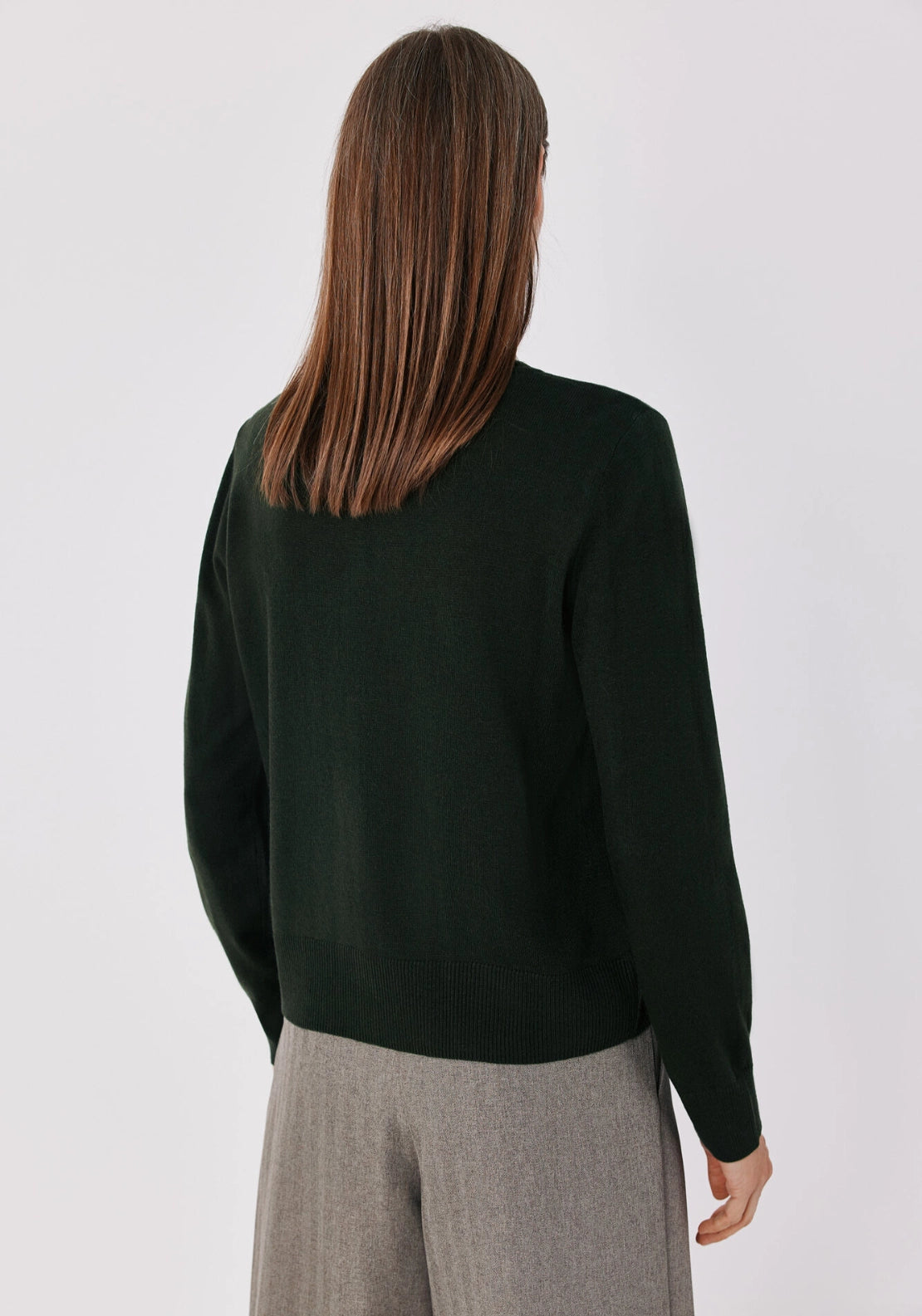 Lace Neck Applique Cardigan - Dark Khaki