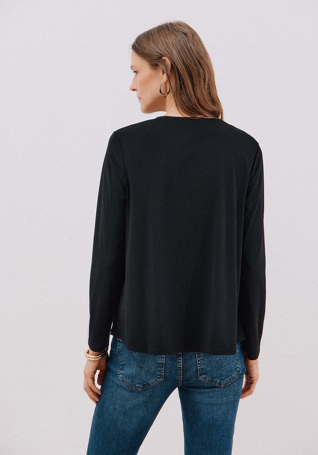Fluid Pleated Top - Black