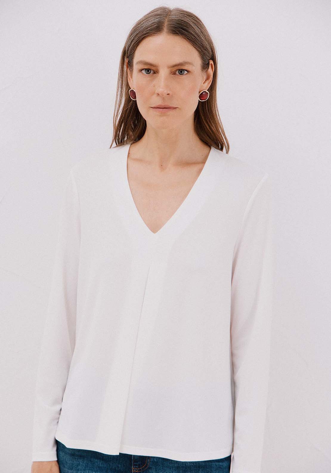 Fluid Pleated Top - Cream
