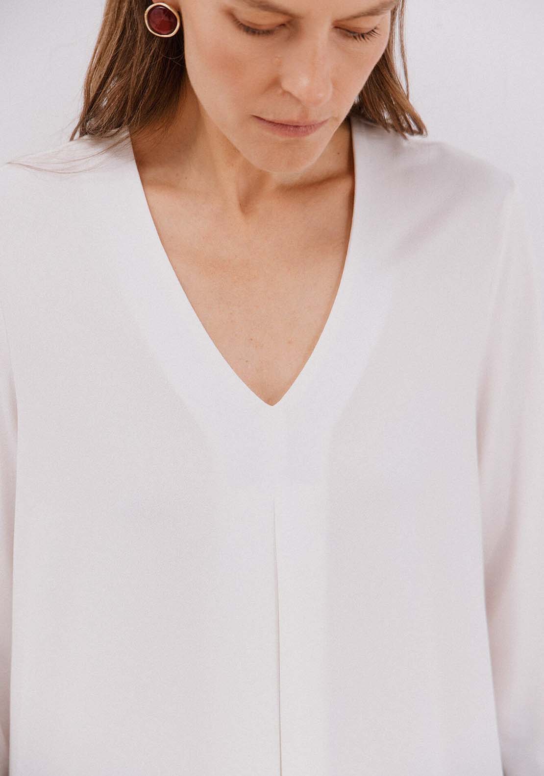 Fluid Pleated Top - Cream