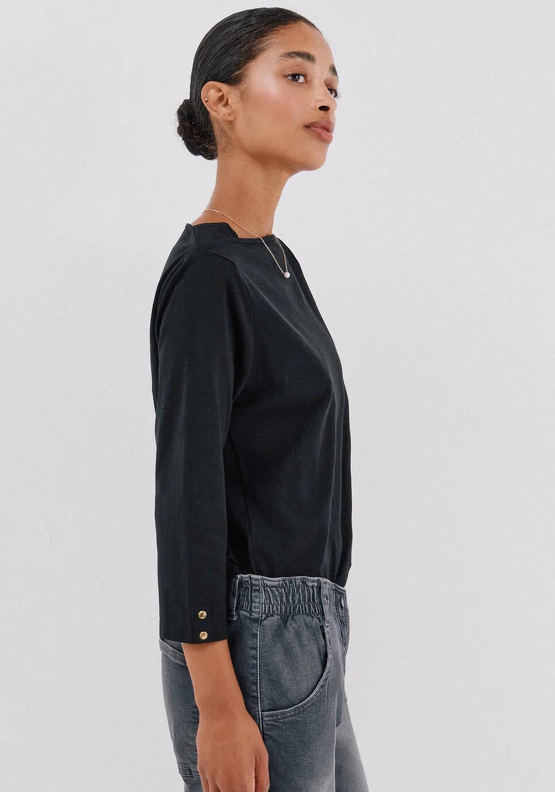 Essential Boat Neck T-Shirt - Black
