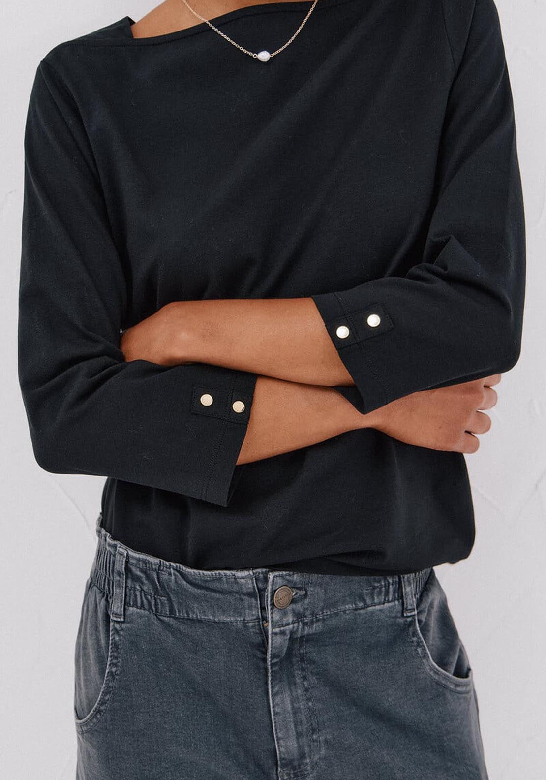 Essential Boat Neck T-Shirt - Black
