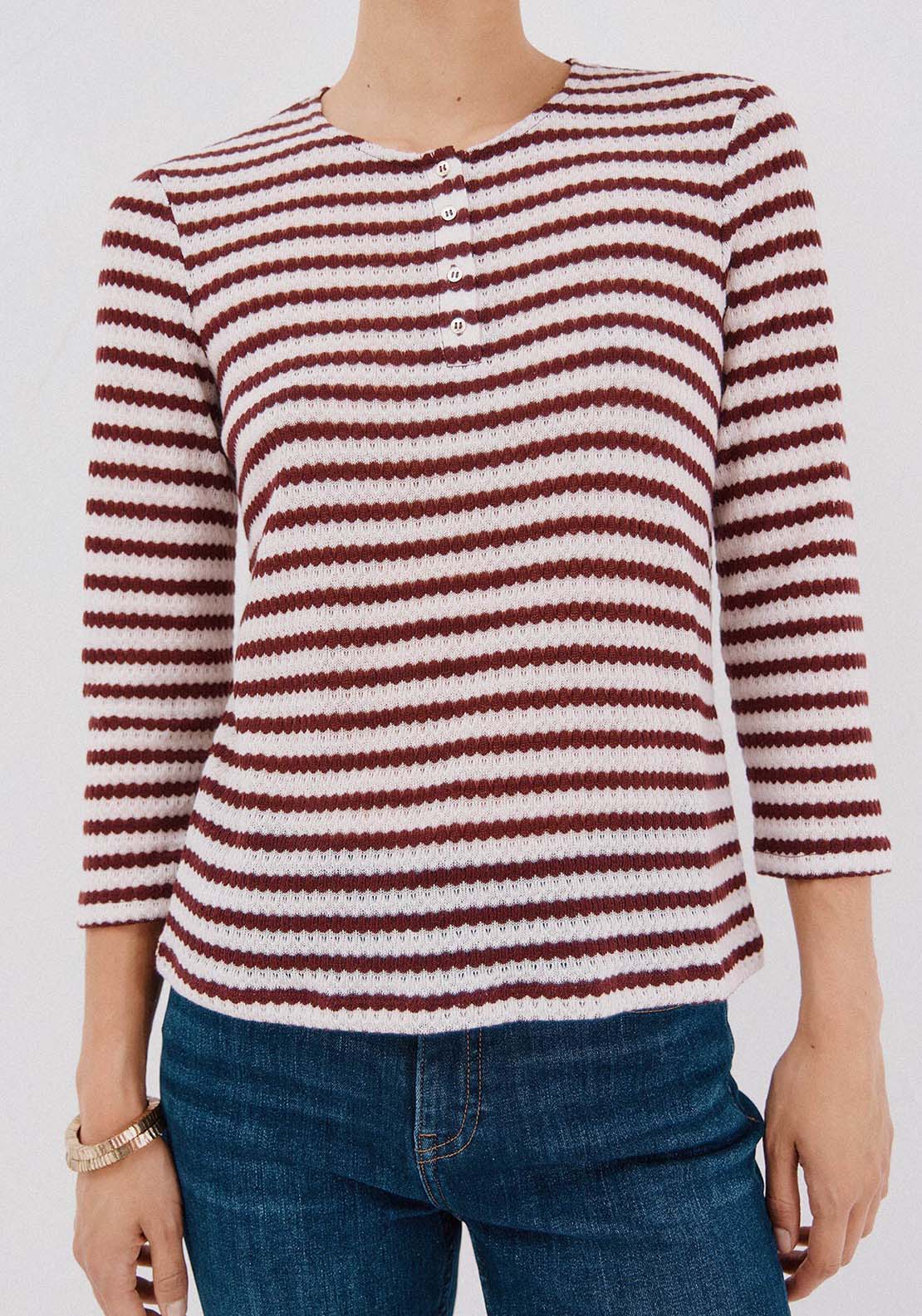 Striped Structured Top - Red