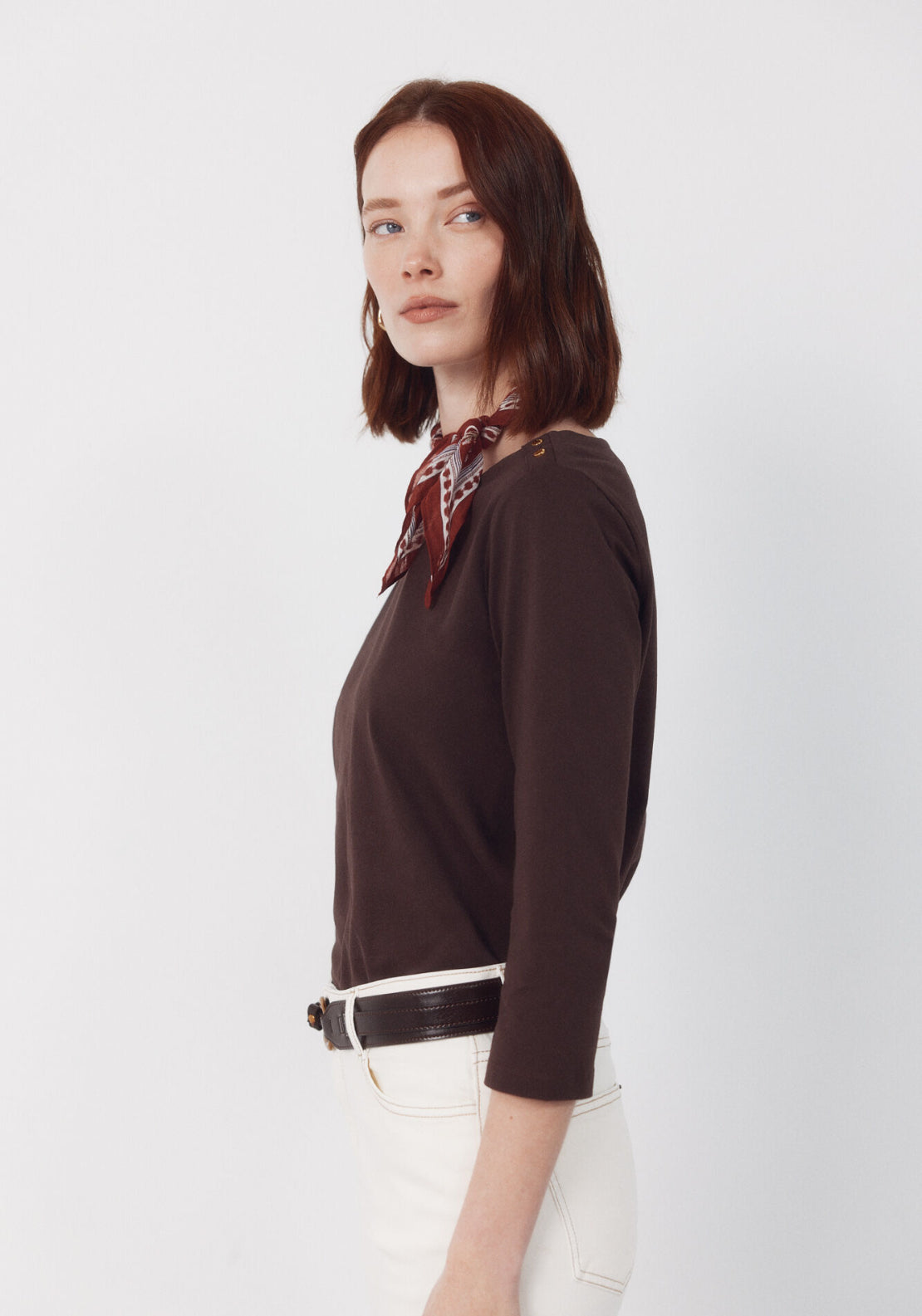 Cortefiel Essential Lightweight T Shirt - Brown 3 Shaws Department Stores