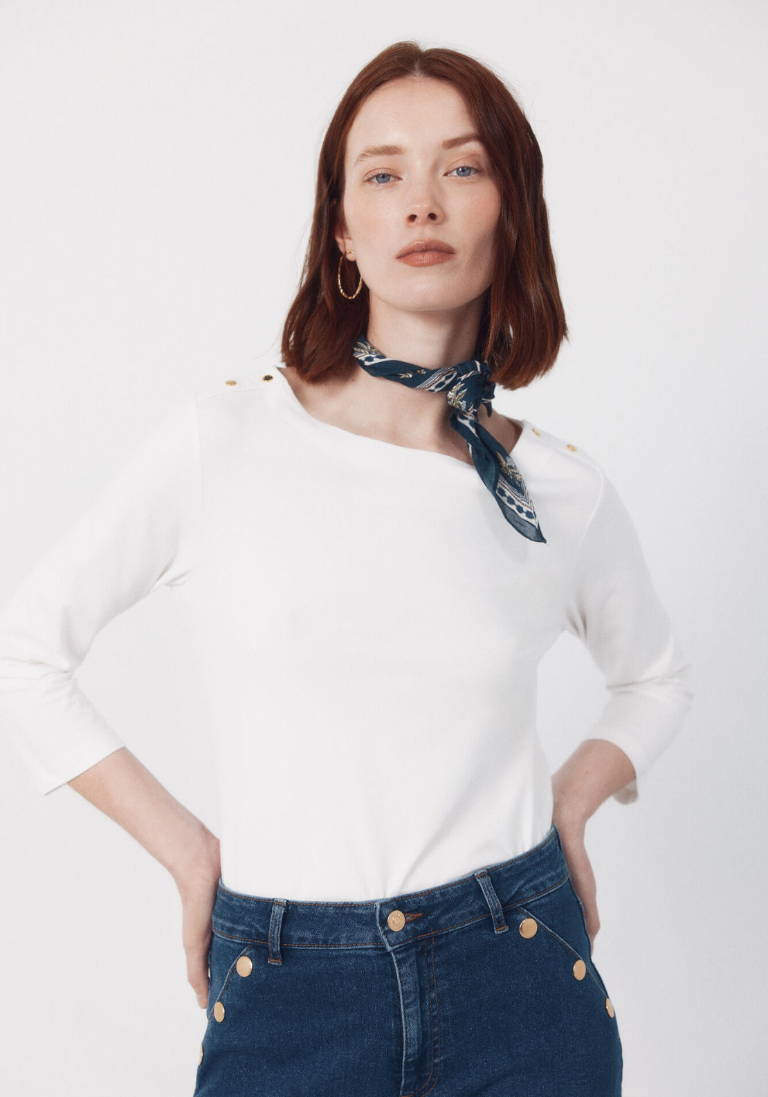 Cortefiel Essential Lightweight T Shirt - White 1 Shaws Department Stores