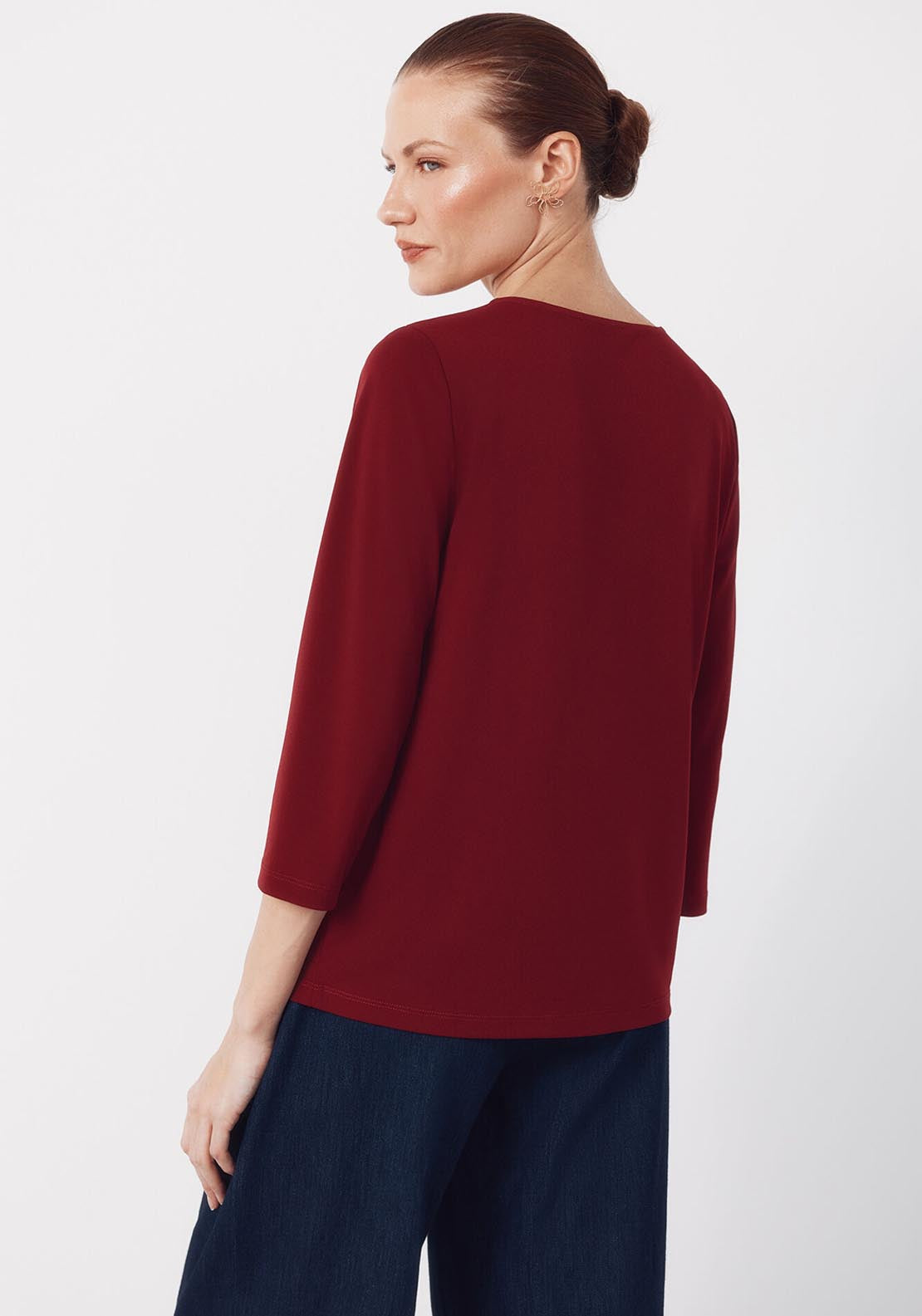 V NeckTop With Buttons - Pink