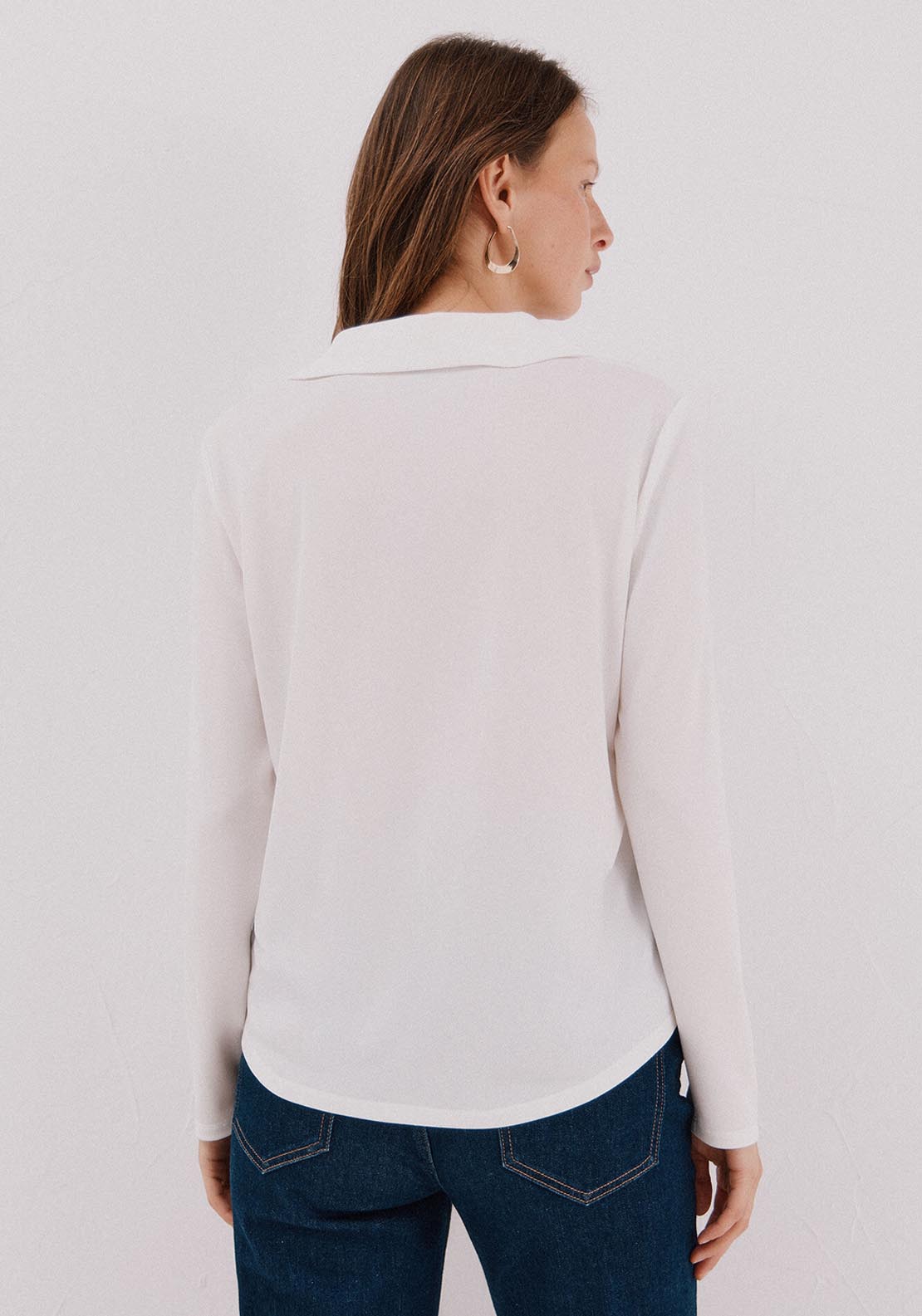 Polo Shirt Neck T-Shirt - Cream