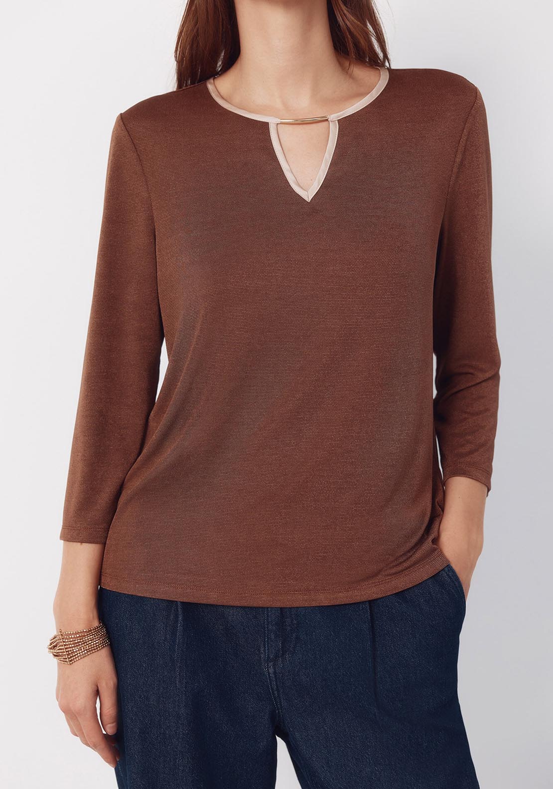 Top Teardrop Contrast - Brown