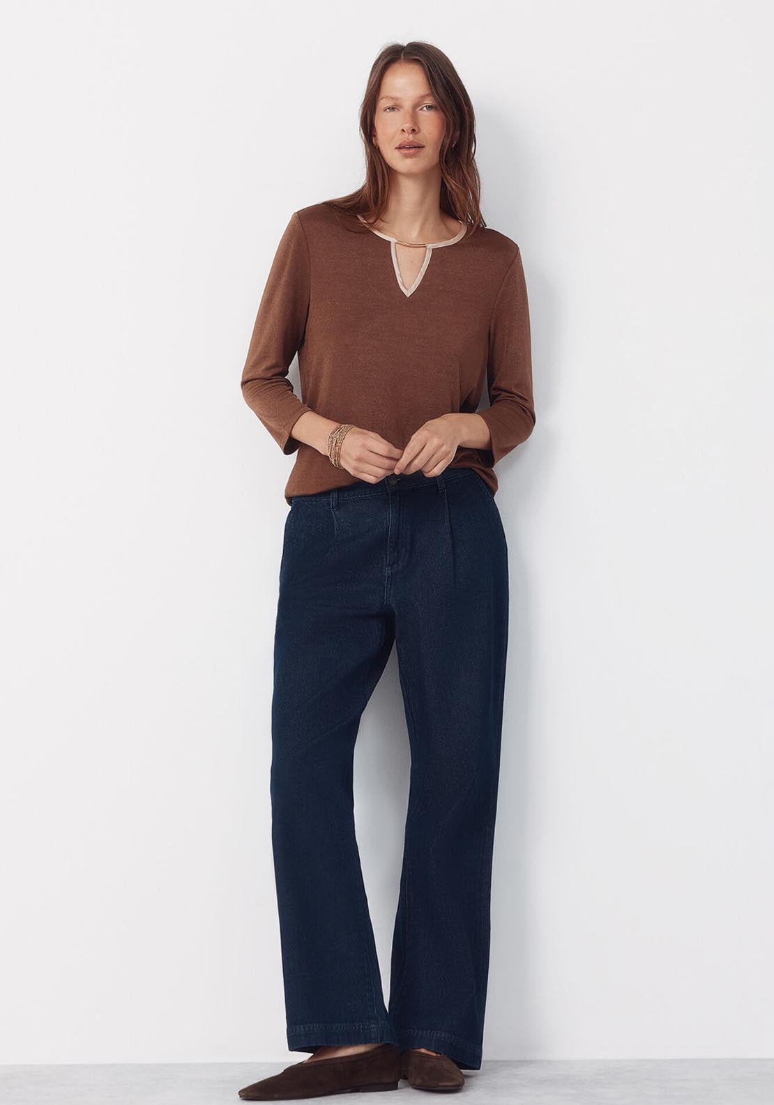 Top Teardrop Contrast - Brown