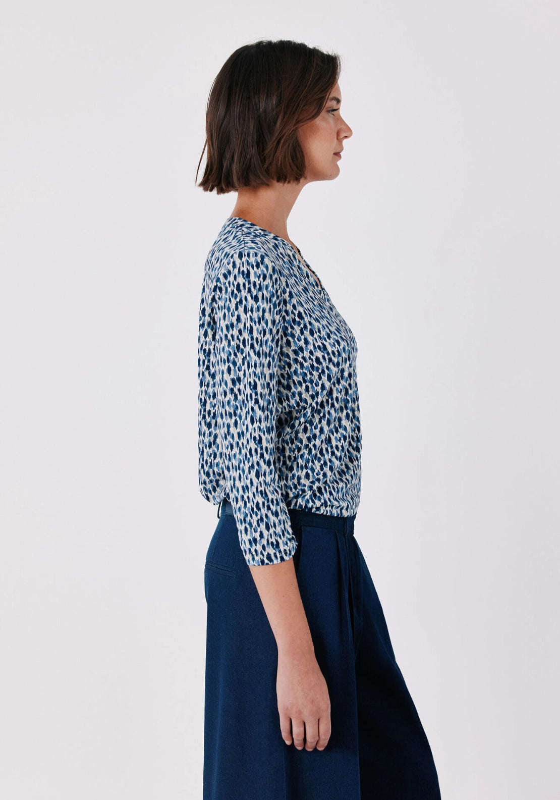 Henley T-Shirt - Blue Print