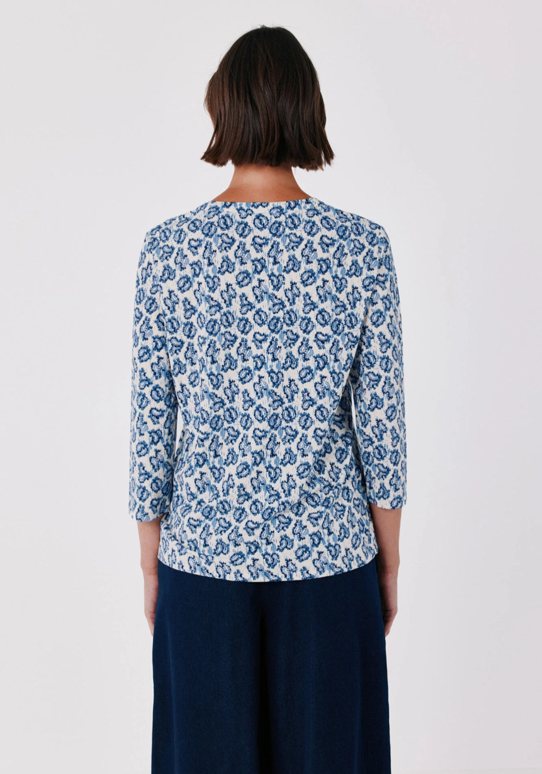 Henley T-Shirt - White Print