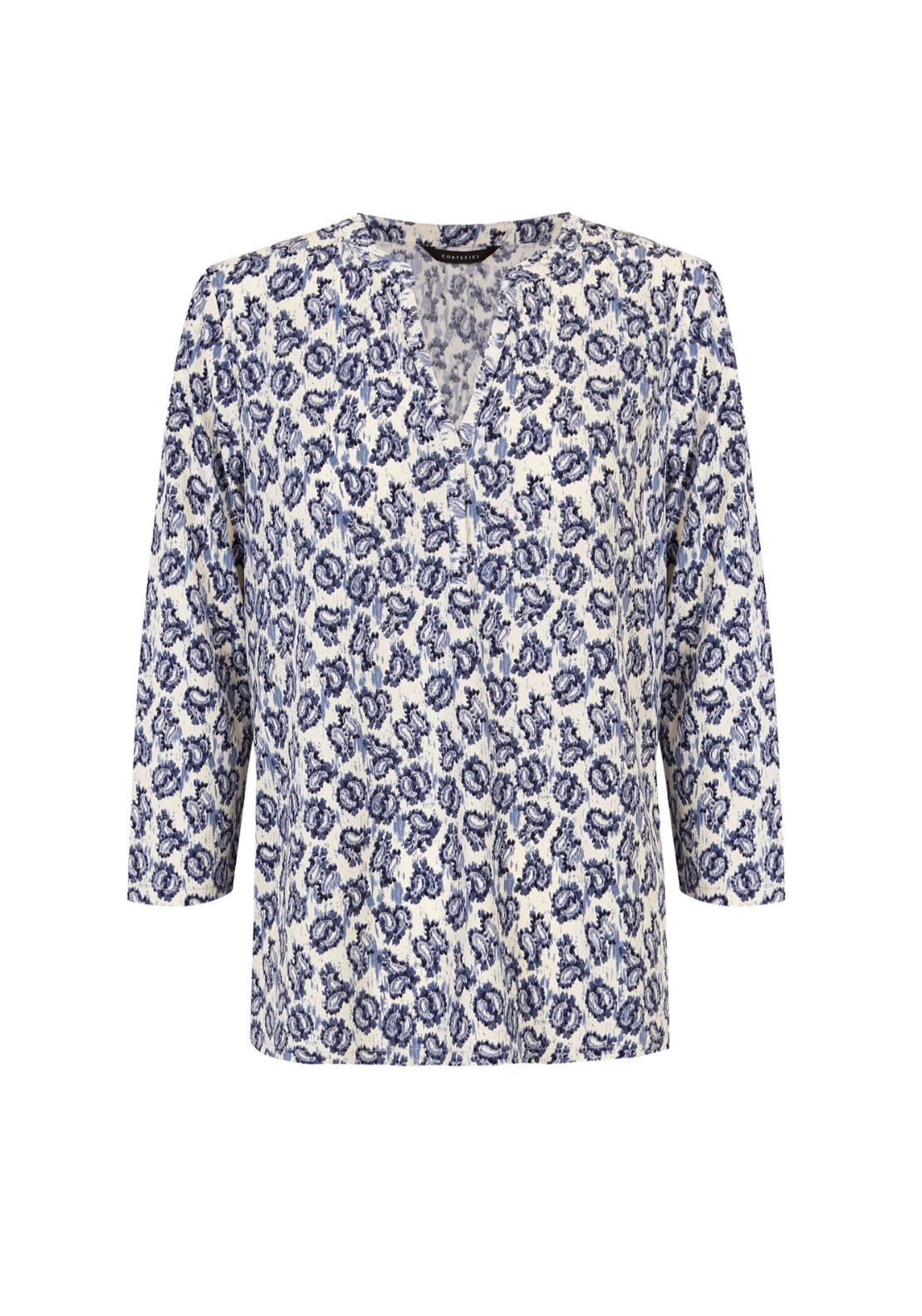 Henley T-Shirt - White Print