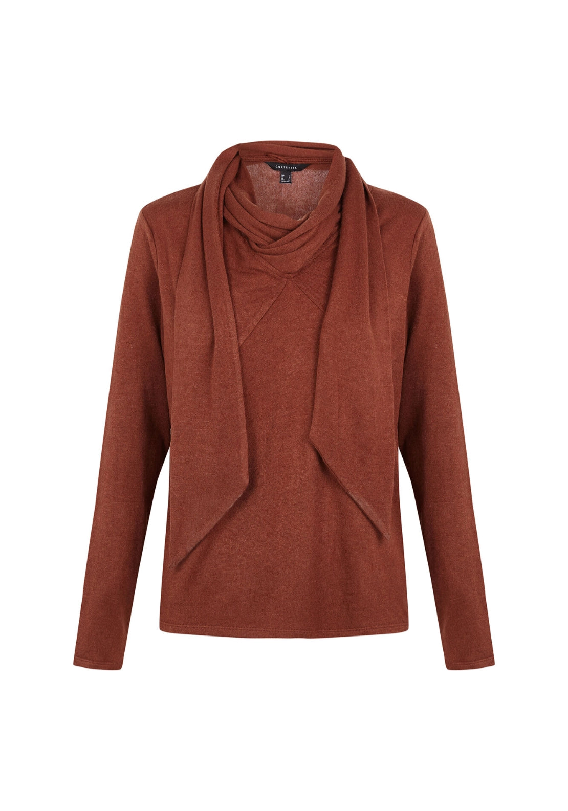 Jersey Knit Scarf Top - Tan