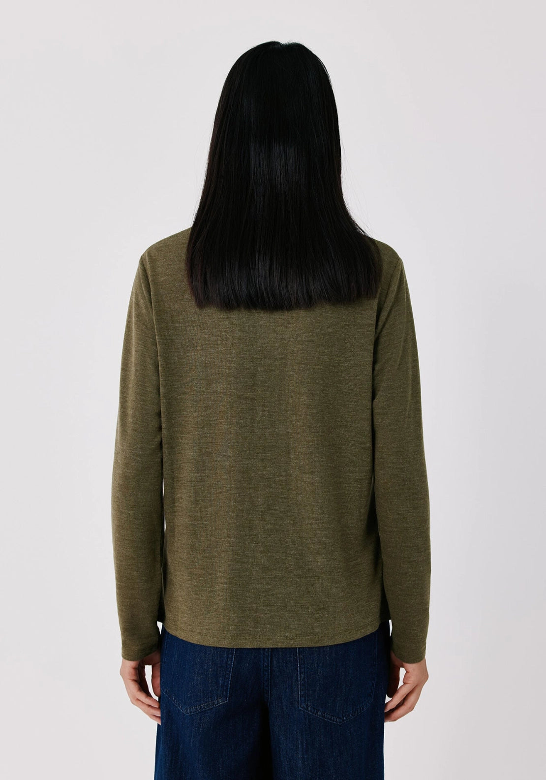 Stretch Button Through Shirt - Medium Khaki