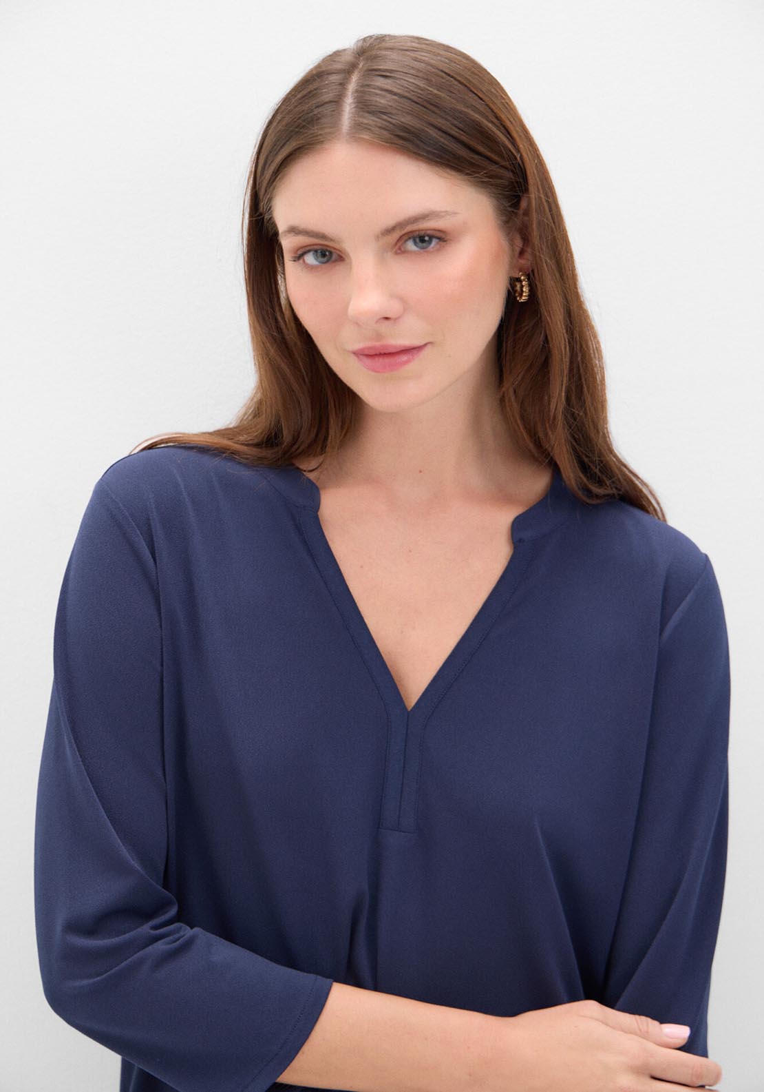 Cortefiel Essential Fluid T-Shirt - Navy 3 Shaws Department Stores