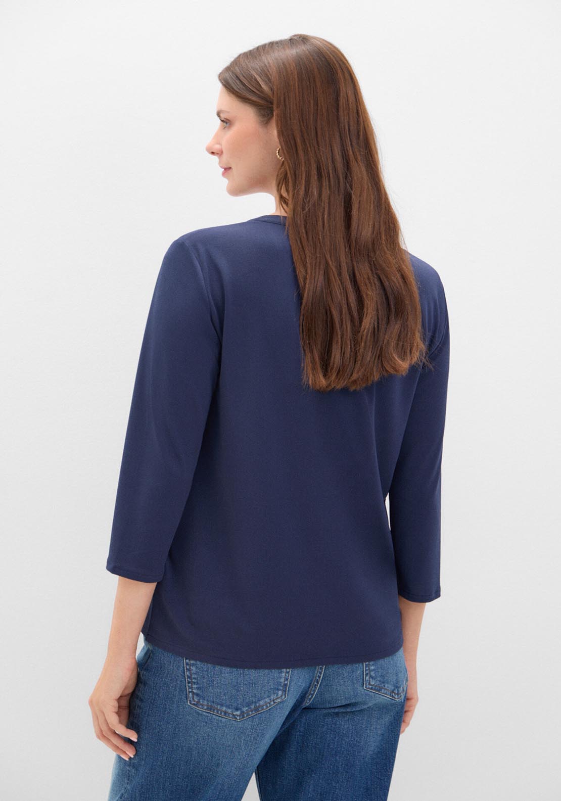 Cortefiel Essential Fluid T-Shirt - Navy 4 Shaws Department Stores