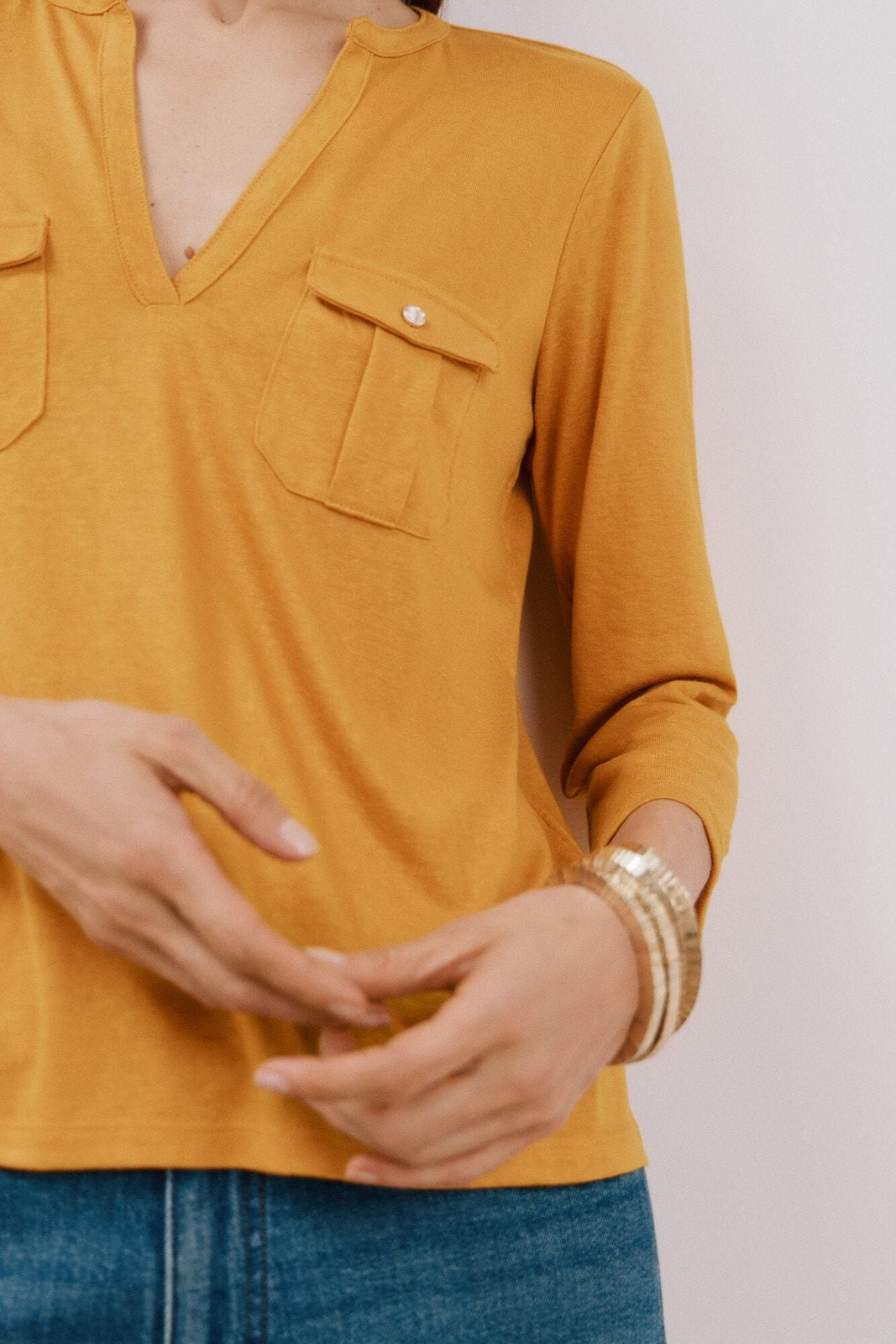 Cortefiel Cargo pockets t-shirt - Yellow/golden 5 Shaws Department Stores