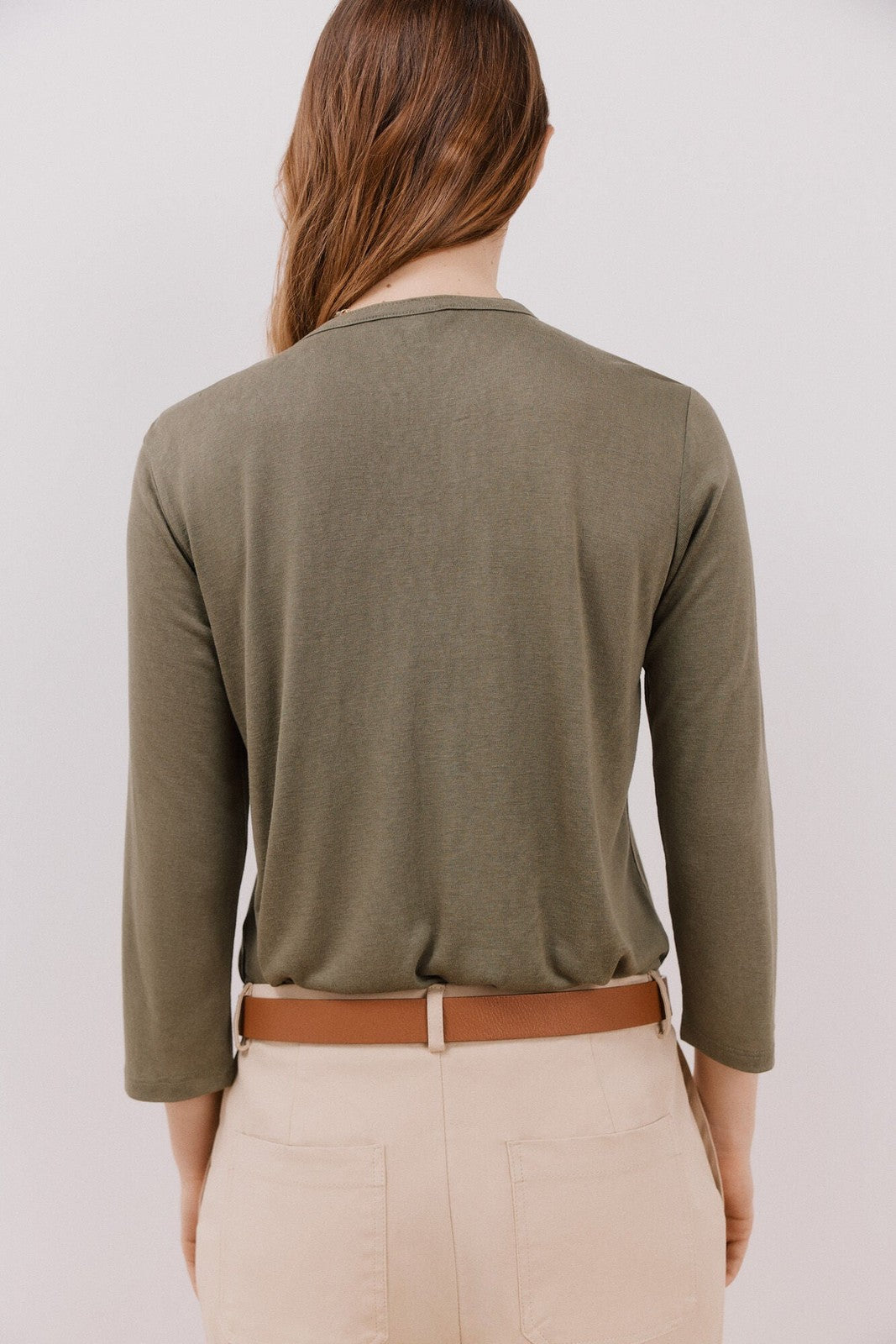 Cortefiel Cargo pockets t-shirt - Light Khaki 4 Shaws Department Stores
