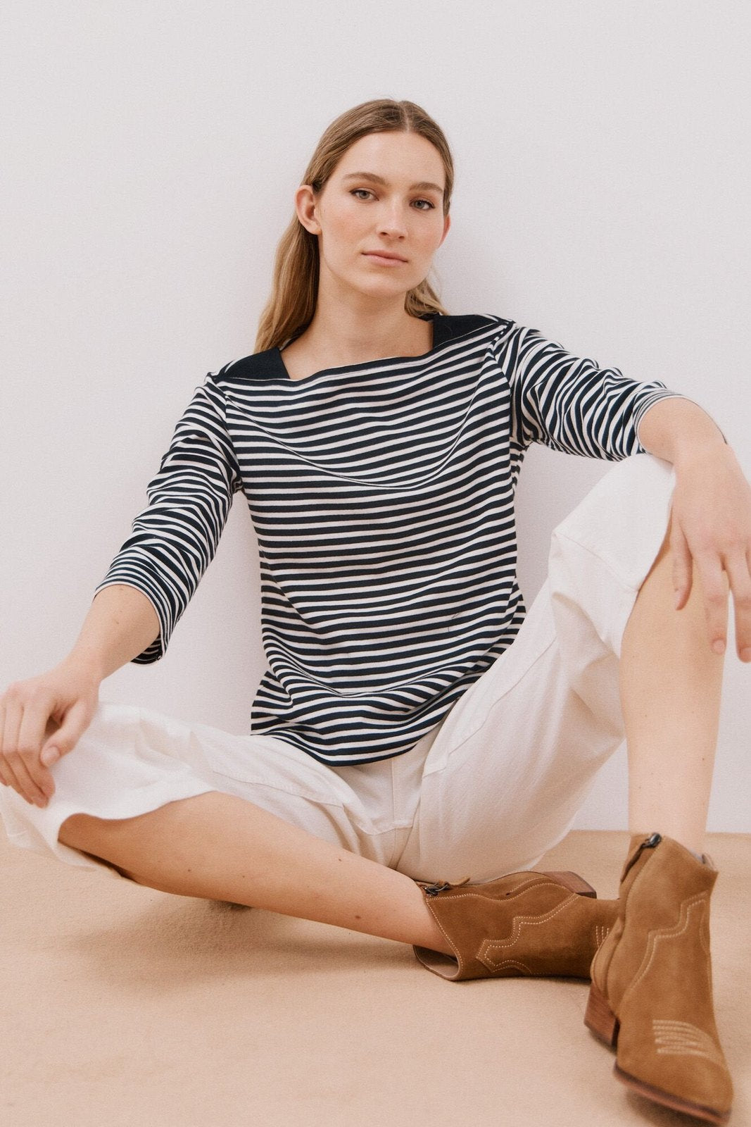 Cortefiel Striped t-shirt - Blue Print 1 Shaws Department Stores