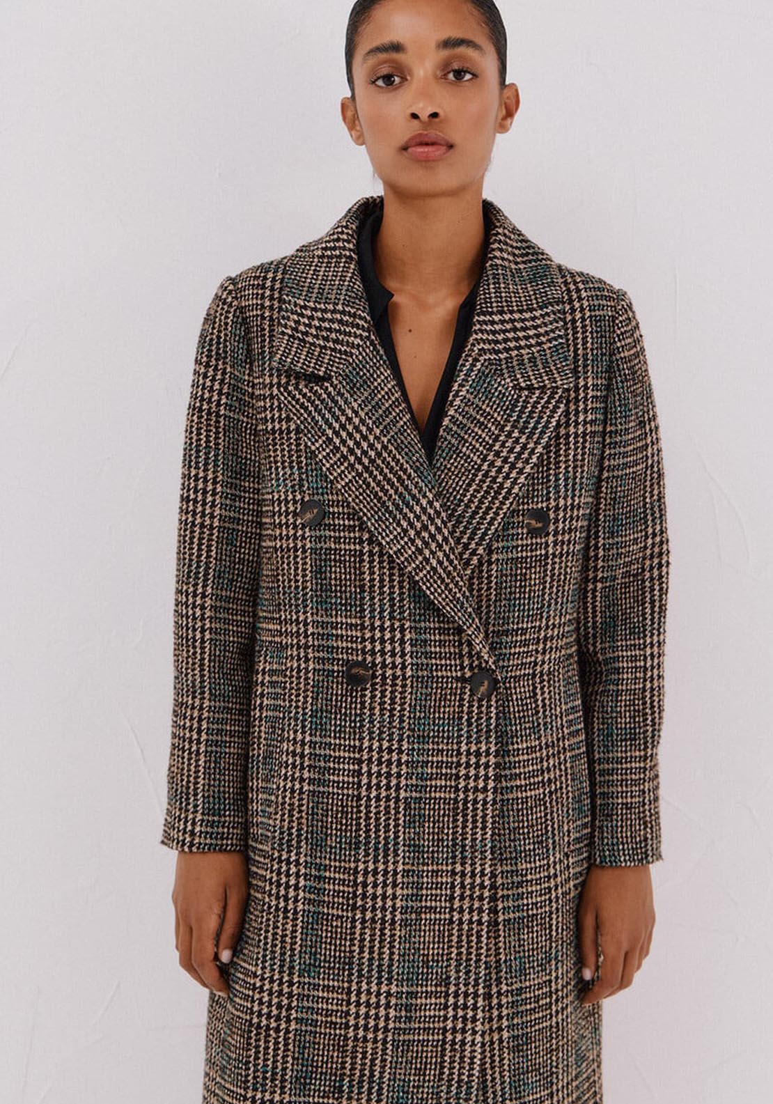 Long Fabric Coat - Multicolour