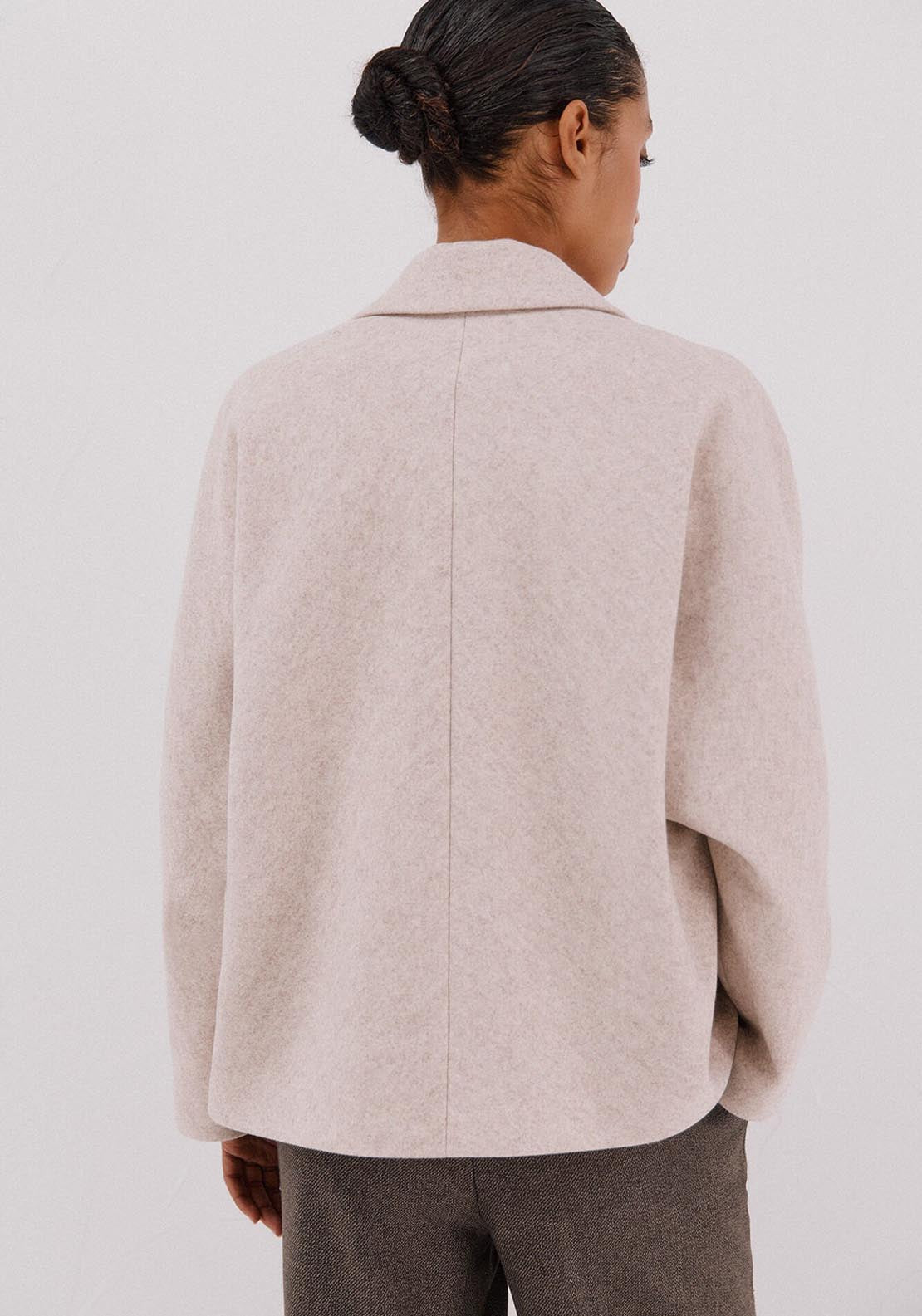 Short Unstructured Coat - Cream