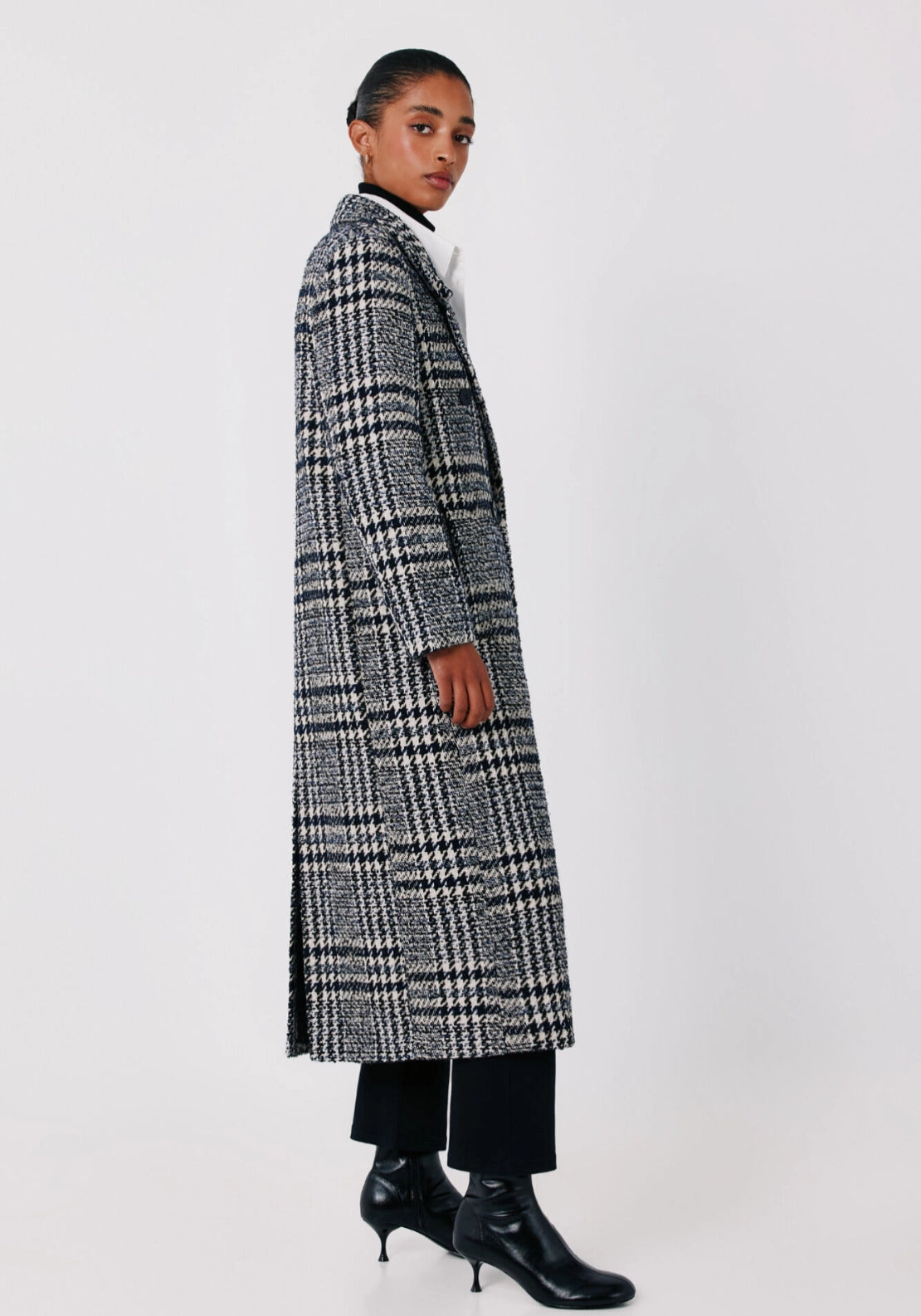 Cortefiel Plaid Long Coat - Multicoloured 3 Shaws Department Stores
