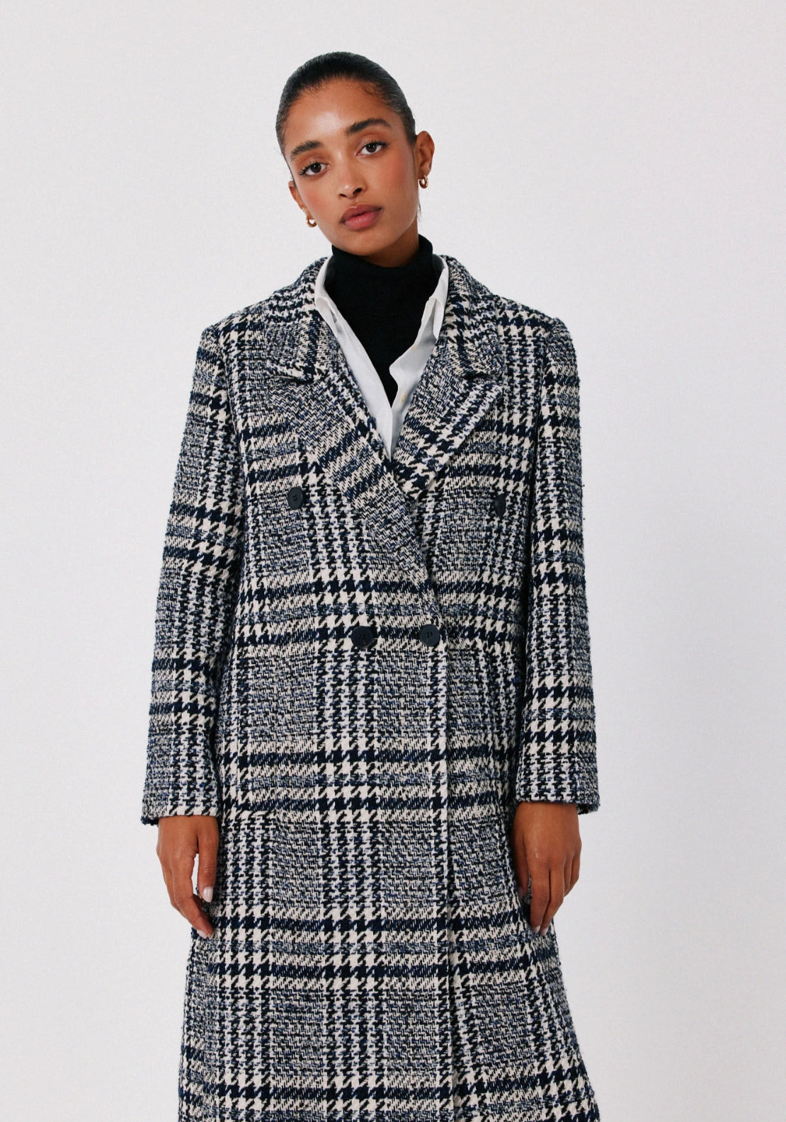 Cortefiel Plaid Long Coat - Multicoloured 4 Shaws Department Stores