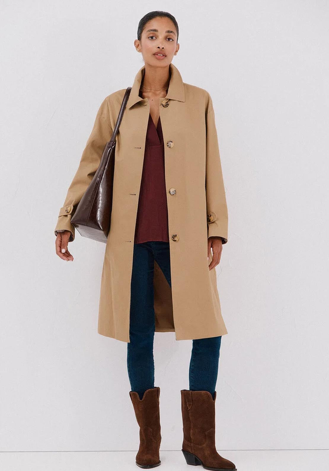 Long Trench Coat - Beige