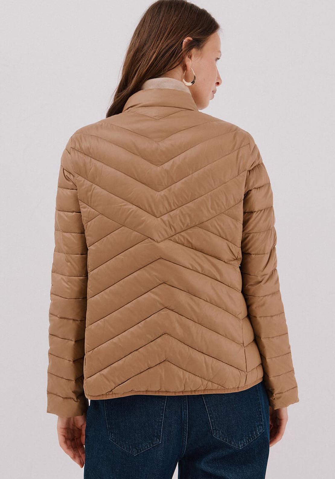 Cortefiel Reversible Feather Bomber Jacket - Beige 3 Shaws Department Stores