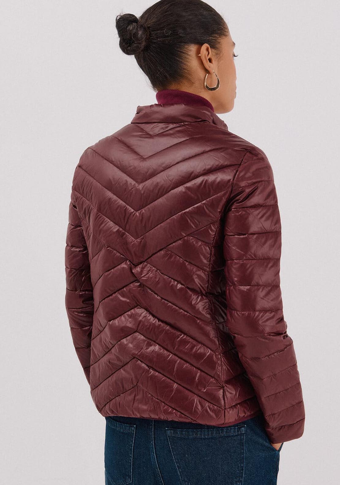 Cortefiel Reversible Feather Bomber Jacket - Red 3 Shaws Department Stores