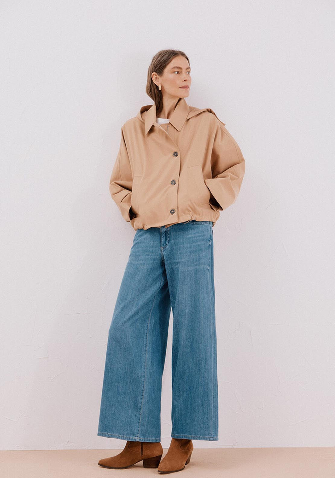 Short Trench Coat - Beige