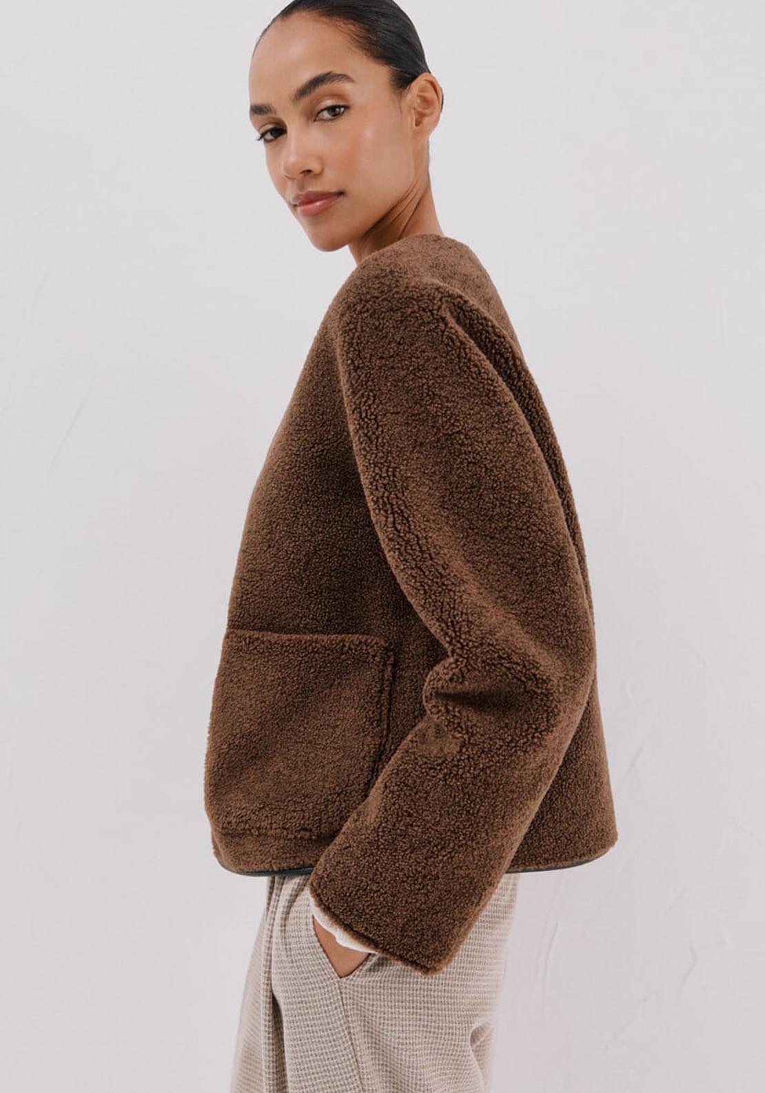 Cortefiel Double Sided Effect Jacket - Brown 3 Shaws Department Stores