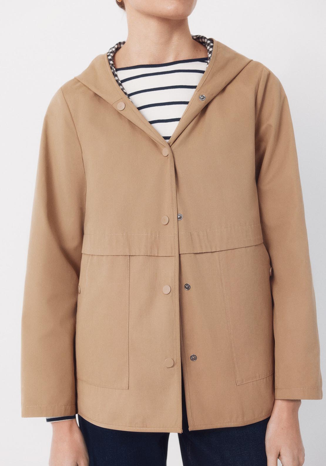 Reversible Water Repellent Parka - Beige