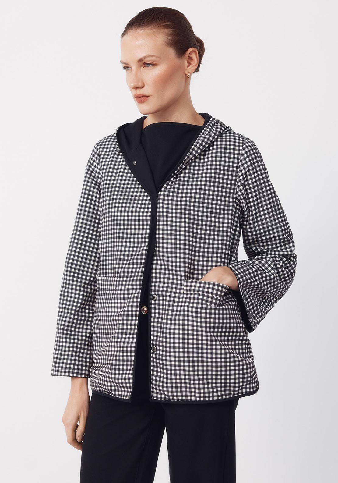 Reversible Water Repellent Parka - Grey