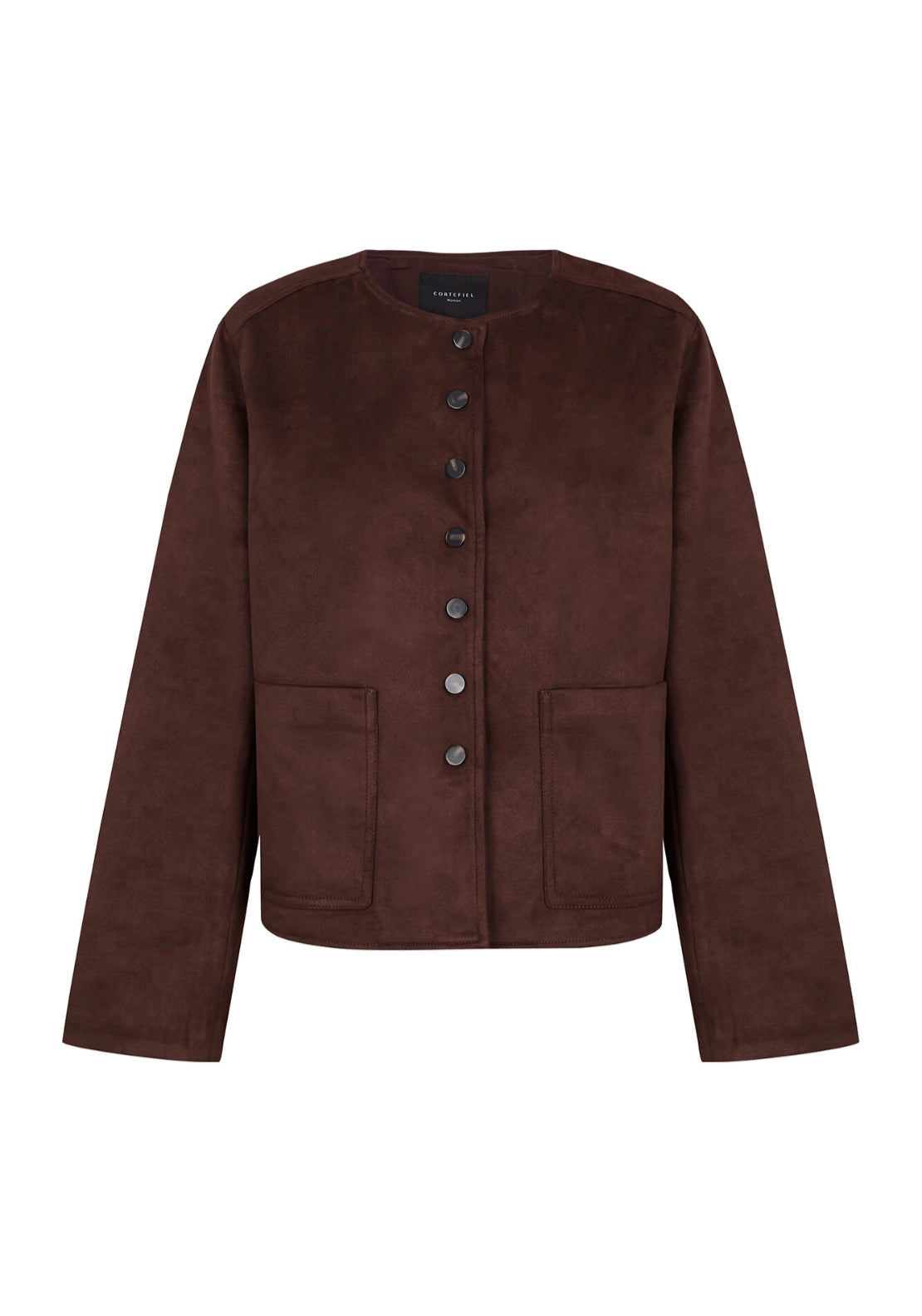 Faux Suede Jacket - Chocolate