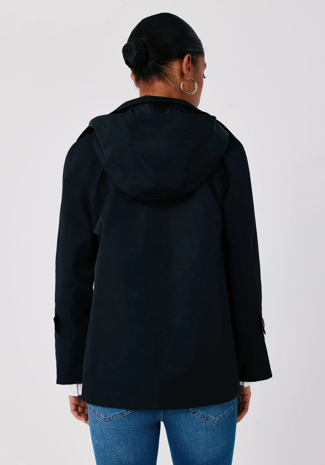 Short Flared Trench - Black