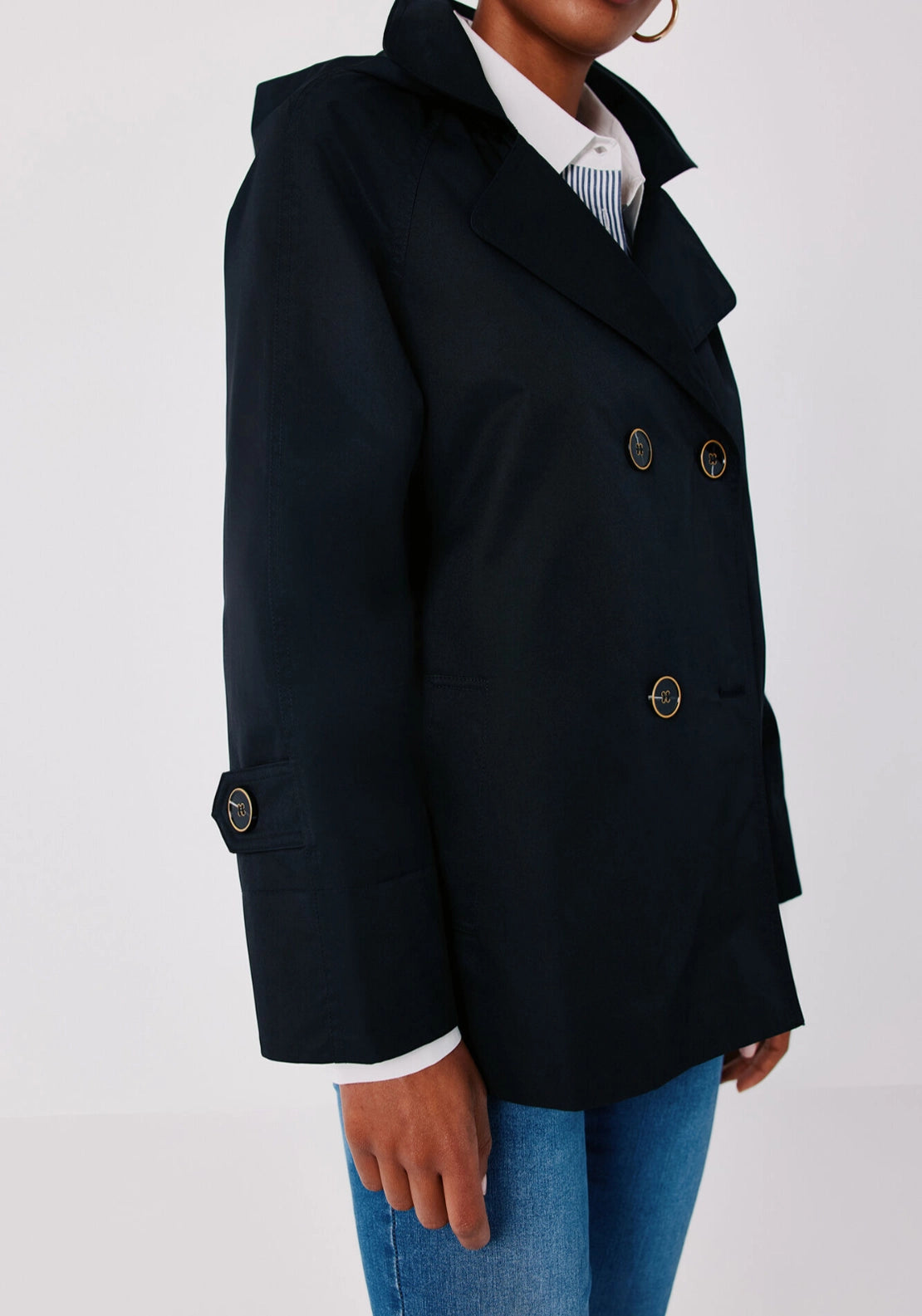Short Flared Trench - Black