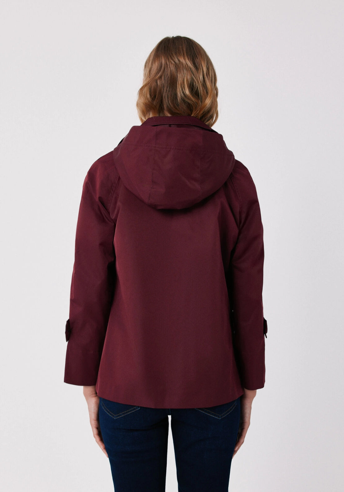 Short Flared Trench - Burgundy