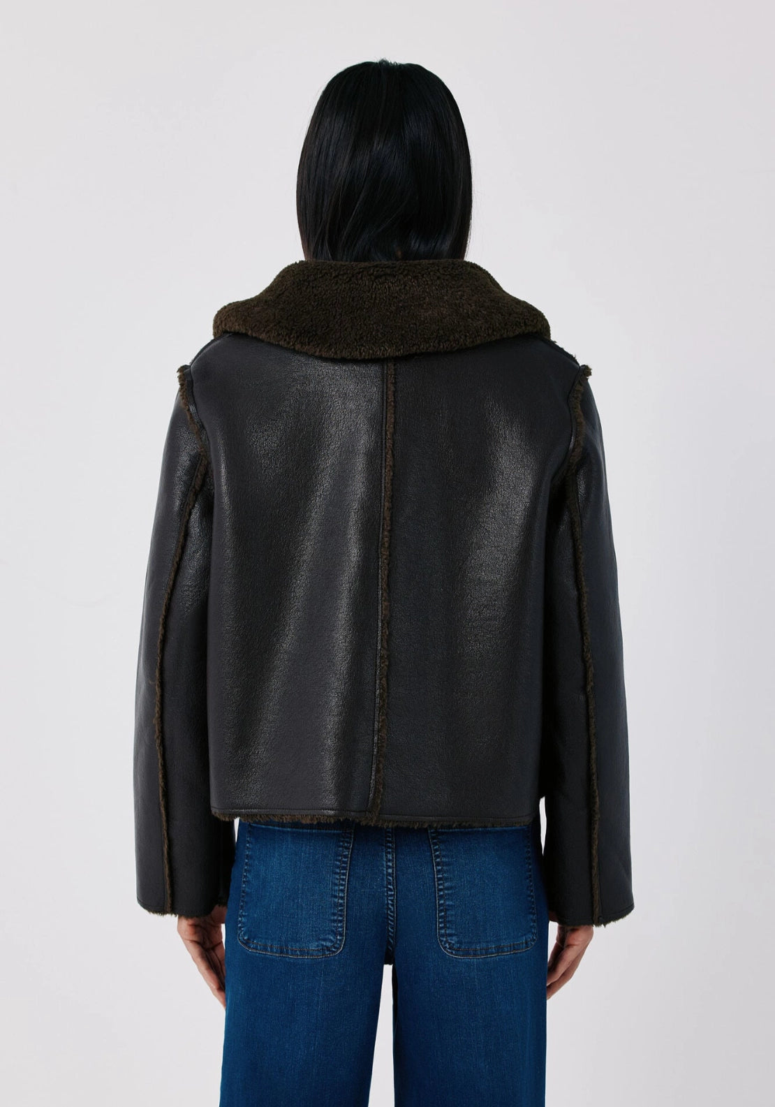 Short Double-Faced Jacket - Dark Brown