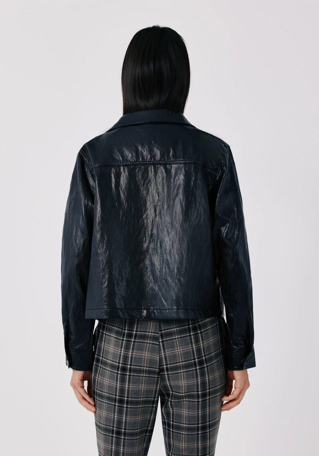 Cortefiel Faux Leather Light Jacket - Black 2 Shaws Department Stores