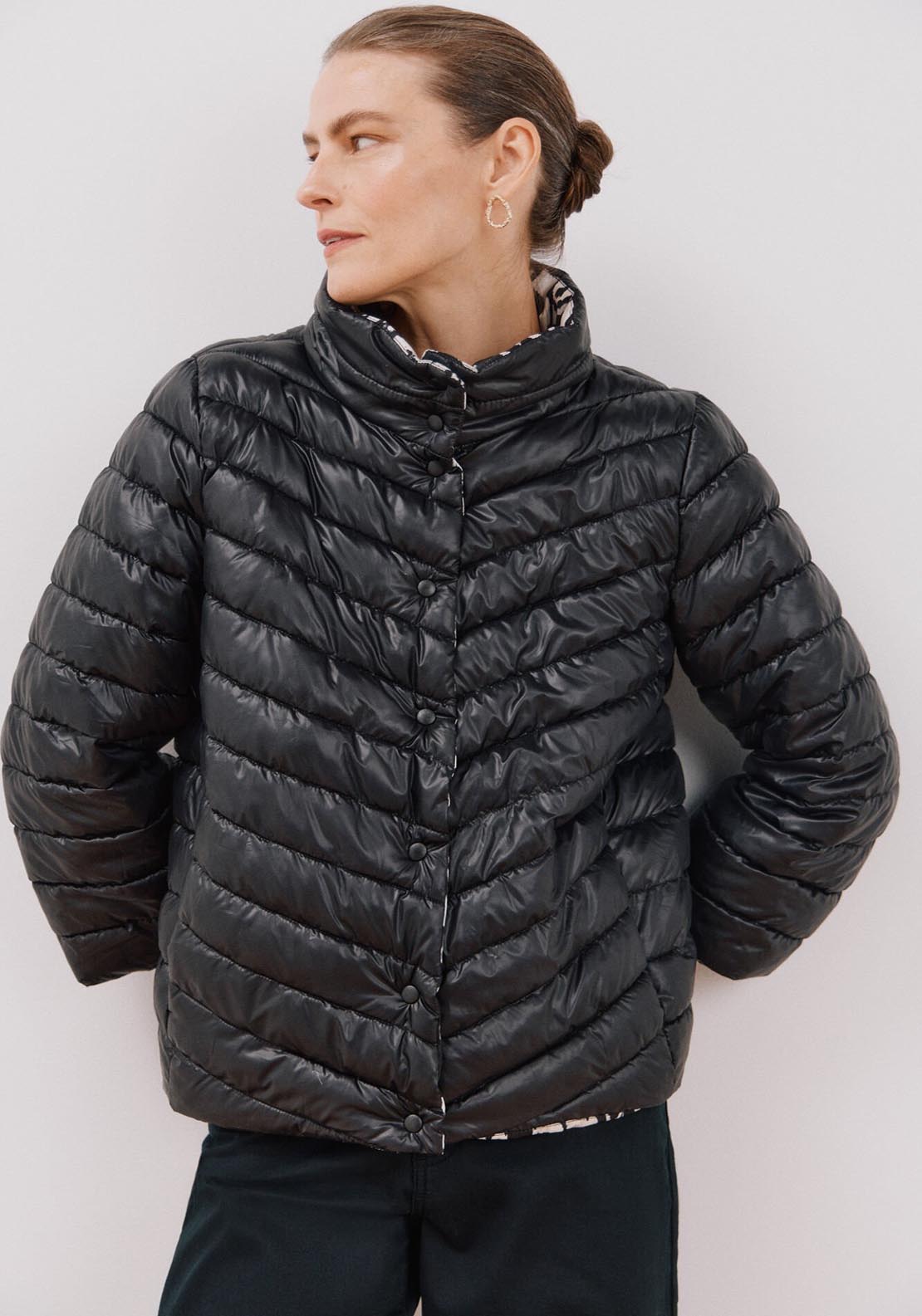 Cortefiel Reversible Short Padded Jacket - Black 5 Shaws Department Stores