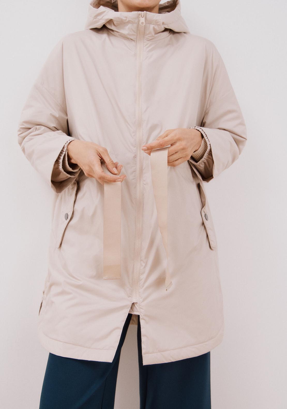 Cortefiel Ultra-Light Quilted Coat - Ivory 4 Shaws Department Stores