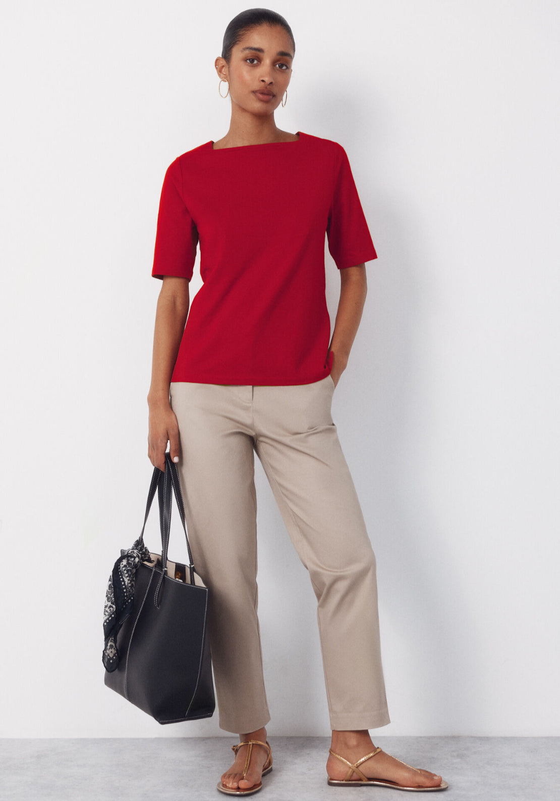Cortefiel Basic Shopper Bag With Stitching - Black 3 Shaws Department Stores