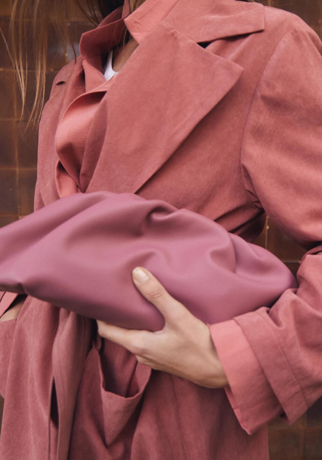 Cortefiel Ruched Crossbody Bag - Pink 4 Shaws Department Stores