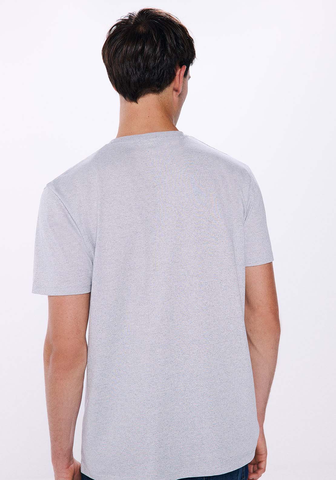 Springfield Short Sleeve Microstripe Tshirt - Blue 3 Shaws Department Stores