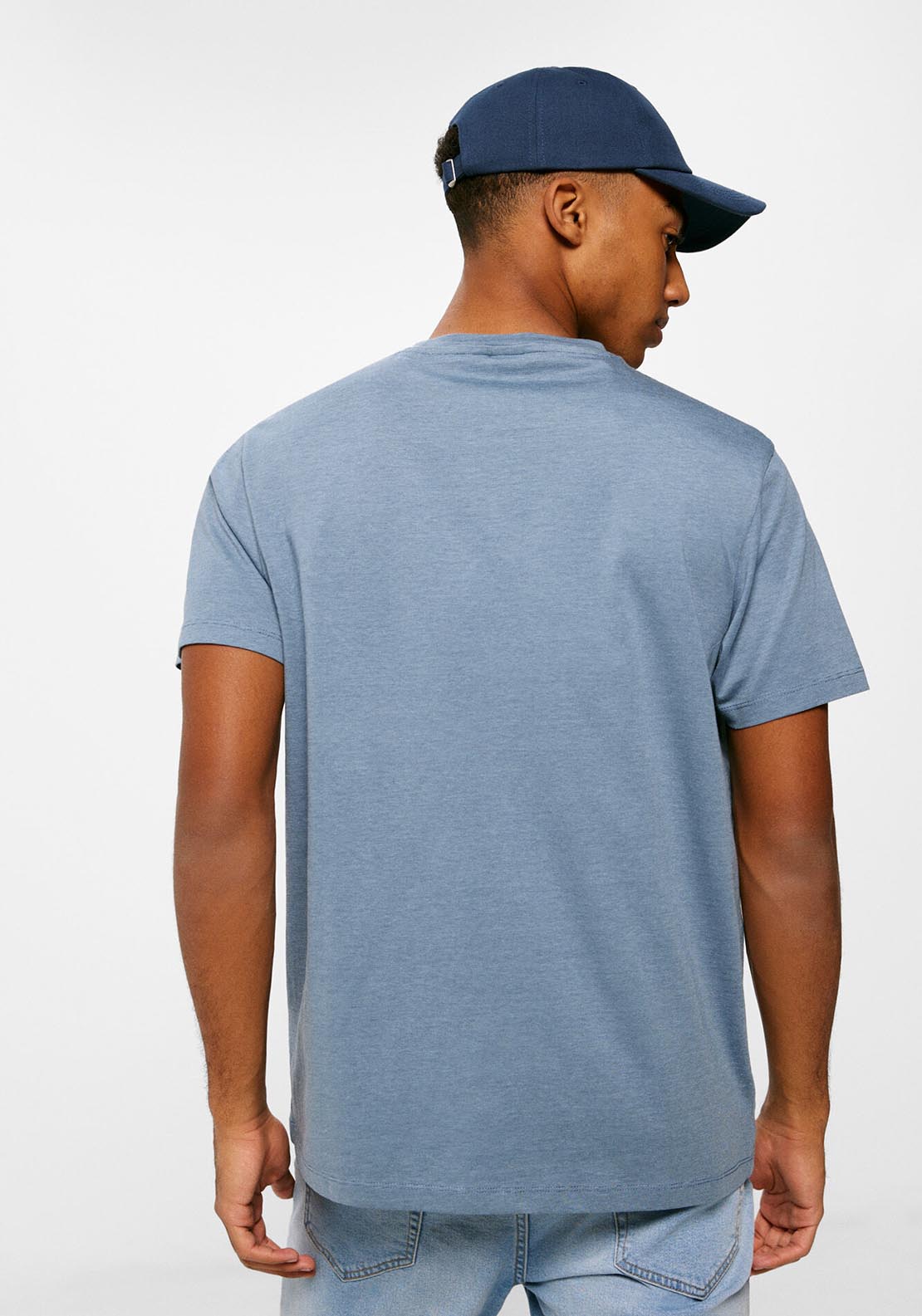 Springfield Short Sleeve Microstripe Tshirt - Blue 3 Shaws Department Stores